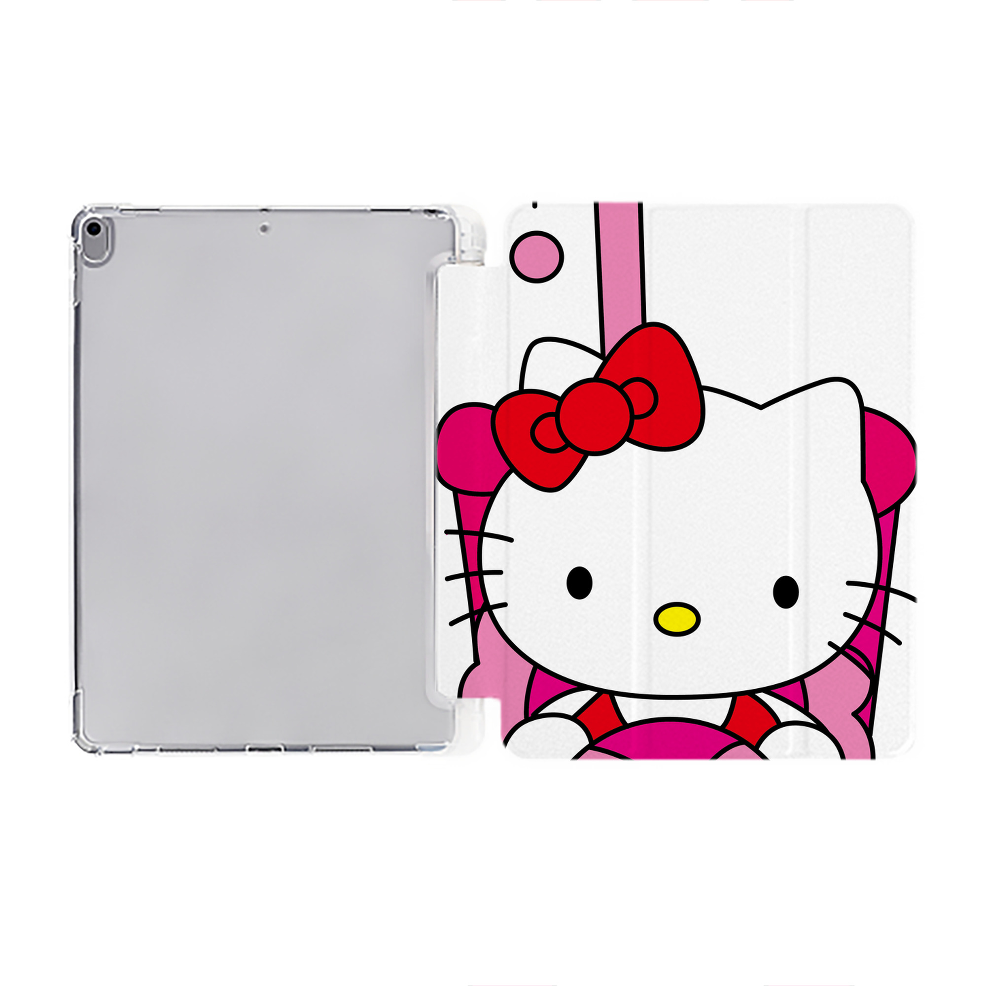 （画像用） Hello Kitty ハローキティ IPad ケース ペン収納付き 三つ折りスタンド PUレザー×シリコン 対応機種9.5/10.5/10.9インチ